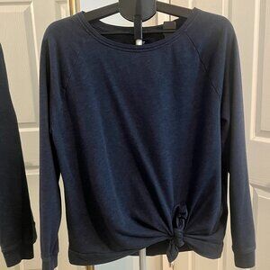 GAP Navy Blue Front Knot Sweatshirt Long Sleeve Size M